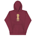 Maroon hoodie with a Tri stripe Afro Pick graphic